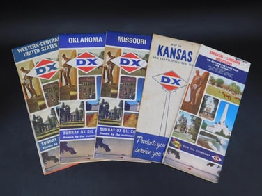 DX ROAD MAPS ASSORTED STATES VINTAGE ANTIQUE AUTOMOBILIA
