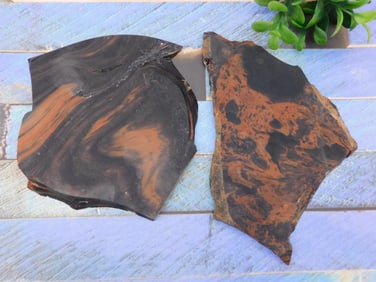 MAHOGANY OBSIDIAN SLABS ROCK STONE LAPIDARY SPECIMEN