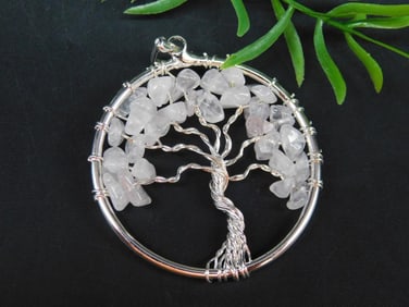 QUARTZ TREE OF LIFE PENDANT ROCK STONE LAPIDARY SPECIMEN