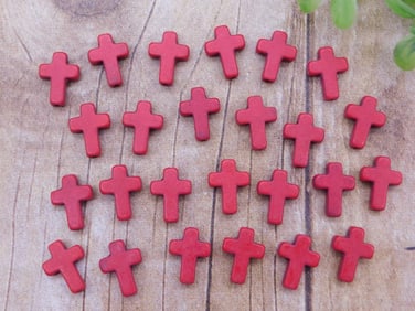 STONE CROSS BEADS ROCK STONE LAPIDARY SPECIMEN