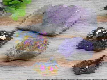MIXED AMETHYST LOT ROCK STONE LAPIDARY SPECIMEN