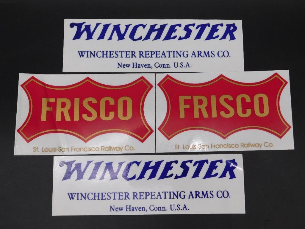 WINCHESTER AND FRISCO ADVERTISING STICKERS: WINCHESTER AND FRISCO ADVERTISING STICKERS