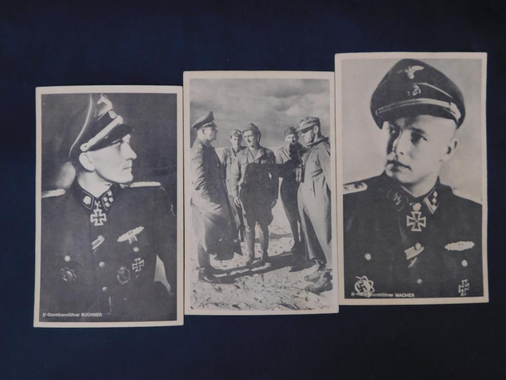 Three WWII German Military Postcards: Three WWII German Military Postcards
