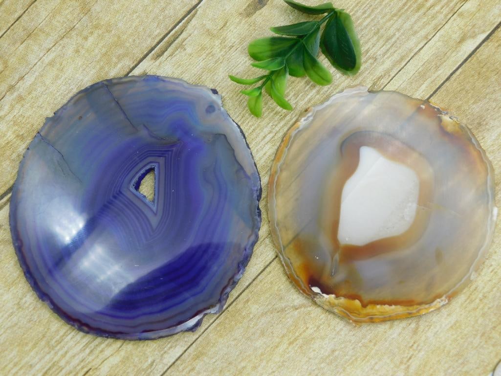 AGATE SLICES ROCK STONE LAPIDARY SPECIMEN: AGATE SLICES ROCK STONE LAPIDARY SPECIMEN