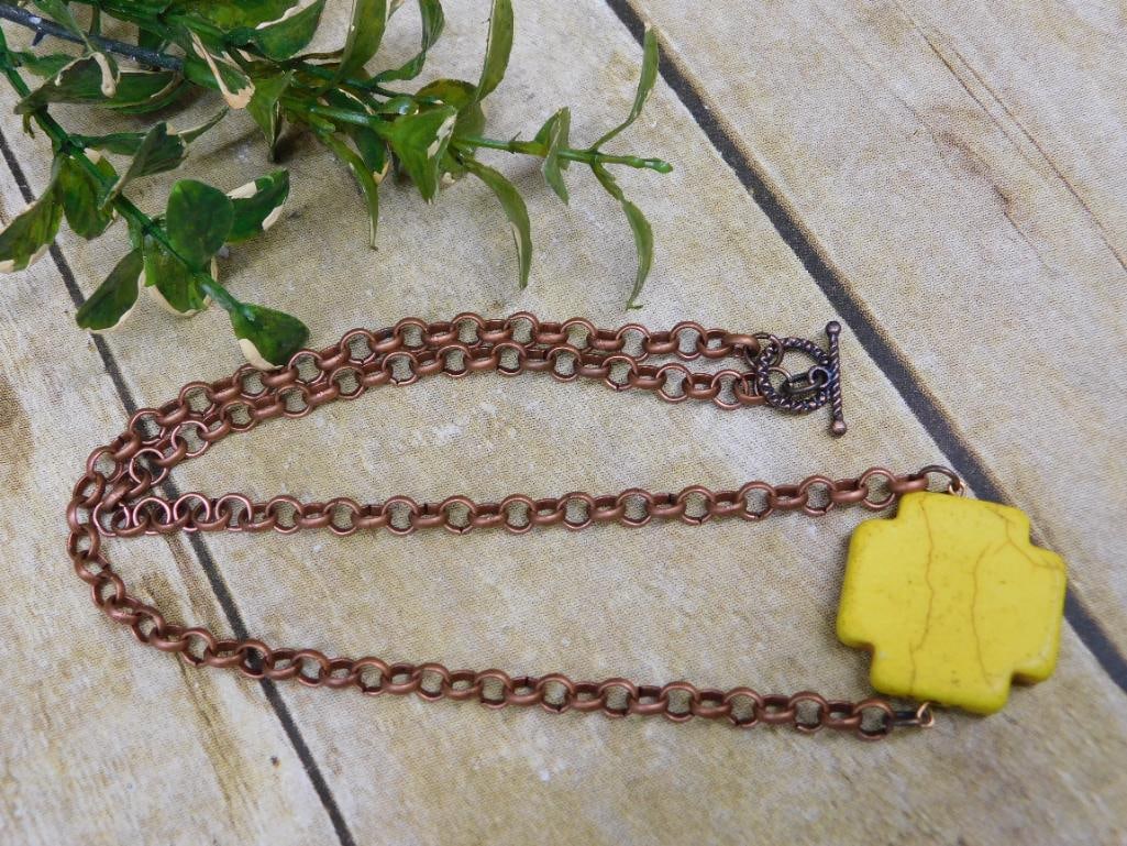 GENUINE STONE PENDANT ON CHAIN NECKLACE ROCK STONE LAPIDARY SPECIMEN: GENUINE STONE PENDANT ON CHAIN NECKLACE ROCK STONE LAPIDARY SPECIMEN