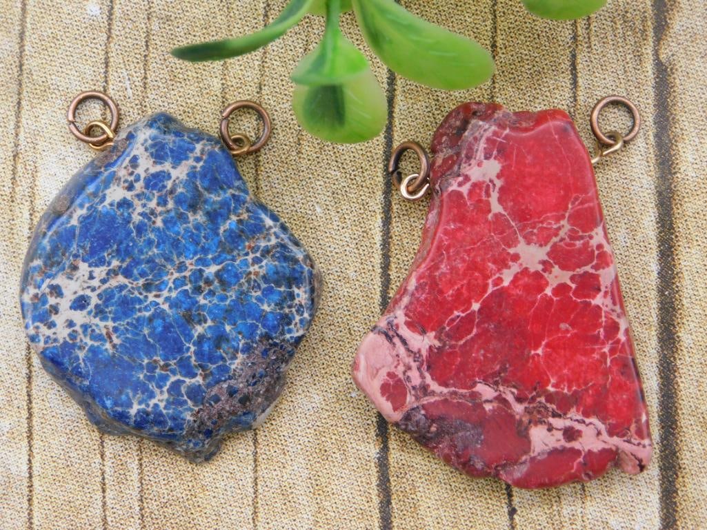 IMPRESSION JASPER PENDANTS ROCK STONE LAPIDARY SPECIMEN: IMPRESSION JASPER PENDANTS ROCK STONE LAPIDARY SPECIMEN