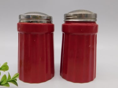 Red ABODE Salt and Pepper Shaker Set With Metal Lids