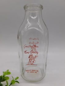 Vintage Quality Dairy Co. St. Louis Glass Milk Bottle