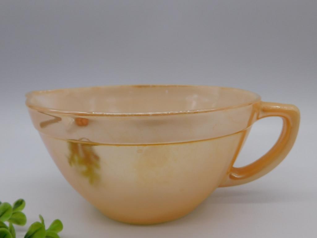 Fire-King Peach Lustre Cup with Handle: Fire-King Peach Lustre Cup with Handle