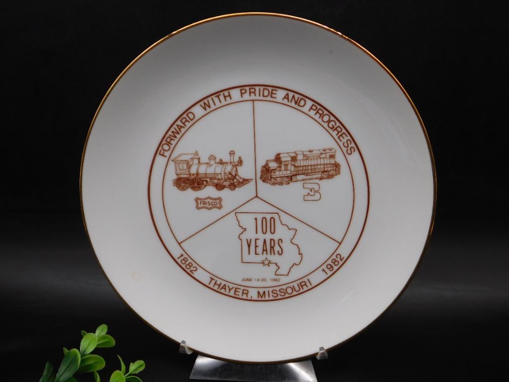 Centennial Plate for Thayer, Missouri, 1882-1982: Centennial Plate for Thayer, Missouri, 1882-1982