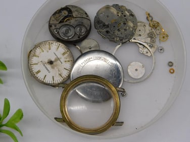 Vintage Elgin Watch Parts and Movements Lot WATCHMAKER WATCHMAKING TOOLS