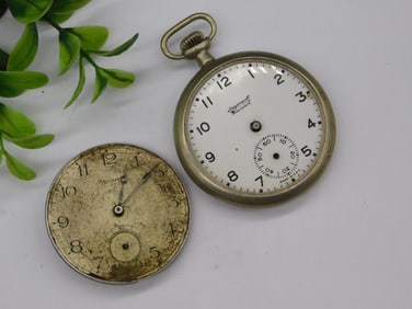 Vintage Pocket Watch with Spare Dial and Movement Parts Watchmaking Watchmaker Tools