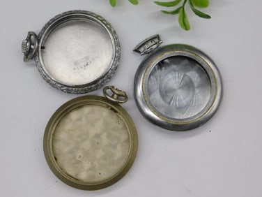 Three Vintage Pocket Watch Cases Watchmaking Watchmaker Tools