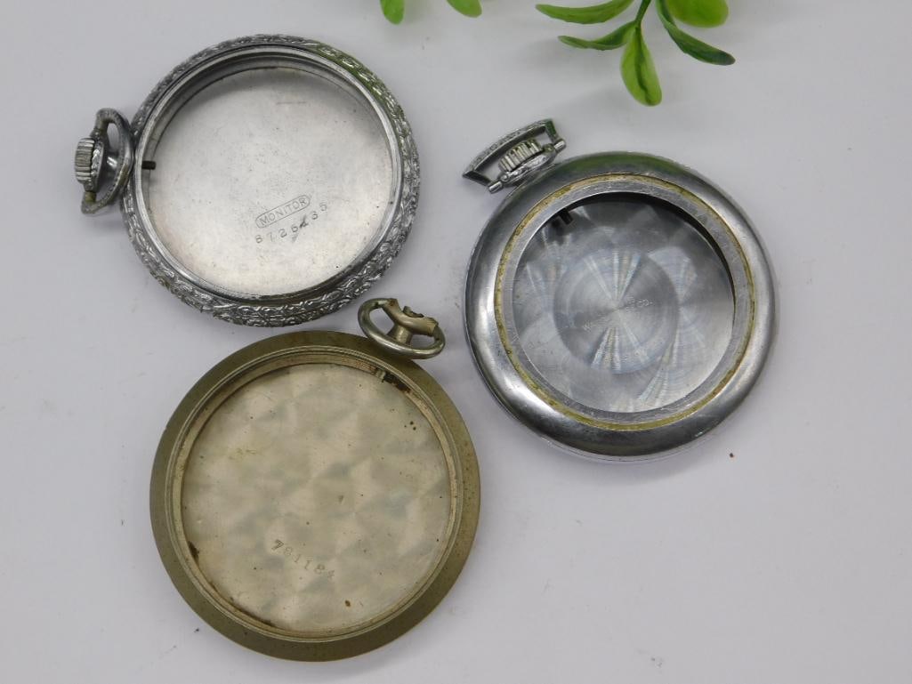 Three Vintage Pocket Watch Cases Watchmaking Watchmaker Tools: Three Vintage Pocket Watch Cases Watchmaking Watchmaker Tools