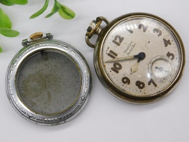 Vintage Pocket Watch with Open Case and Exposed Movement Watchmaking Watchmaker Tools