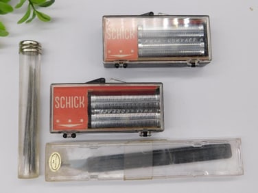 Vintage Schick Razor Blades and Accessories Lot Watchmaking Watchmaker Tools