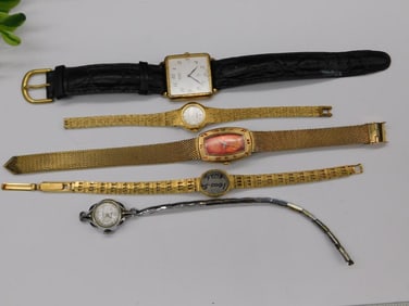 Five Vintage Wristwatches Watchmaking Watchmaker Tools