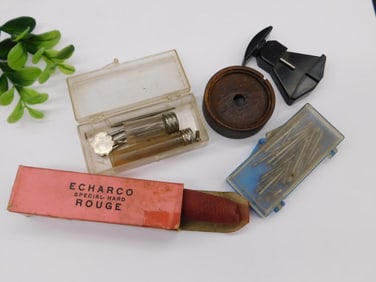 Vintage Tools and Accessories Lot with Rouge Box Watchmaking Watchmaker Tools