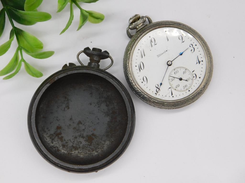 Antique Pocket Watch with Case and Detached Cover Watchmaking Watchmaker Tools: Antique Pocket Watch with Case and Detached Cover Watchmaking Watchmaker Tools