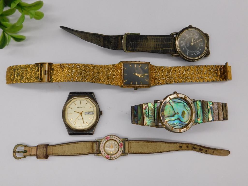 Vintage Lot of 5 Assorted Watches in Mixed Condition Watchmaking Watchmaker Tools: Vintage Lot of 5 Assorted Watches in Mixed Condition Watchmaking Watchmaker Tools
