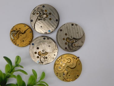 5 Vintage Watch Movements with Exposed Mechanisms WATCHMAKER WATCHMAKING TOOLS