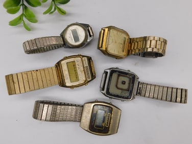 5 Vintage Digital and Analog Watches WATCHMAKER WATCHMAKING TOOLS
