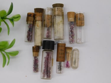 Vintage Watch Jewels and Parts in Vials WATCHMAKER WATCHMAKING TOOLS