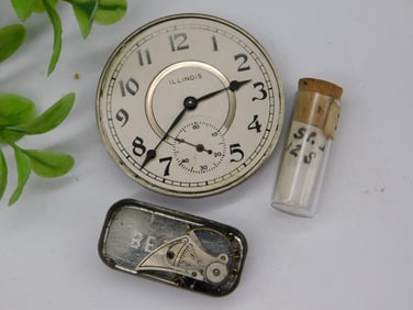 Vintage Illinois Pocket Watch Parts and Accessories WATCHMAKER WATCHMAKING TOOLS