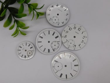 Five Vintage Pocket Watch Faces WATCHMAKER WATCHMAKING TOOLS