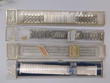 Four Vintage Metal Watch Bands WATCHMAKER WATCHMAKING TOOLS