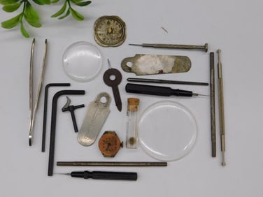 Vintage Watchmaker Tools and Parts Assortment WATCHMAKER WATCHMAKING TOOLS