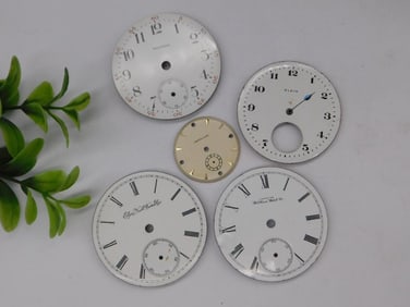 5 Vintage Pocket Watch Faces WATCHMAKER WATCHMAKING TOOLS