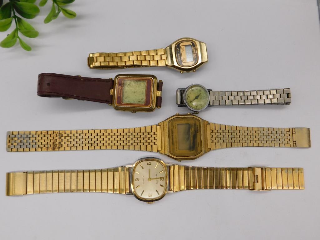 Vintage Men Watches with Assorted Bands WATCHMAKER WATCHMAKING TOOLS: Vintage Men Watches with Assorted Bands WATCHMAKER WATCHMAKING TOOLS