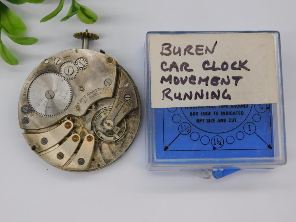 Buren Car Clock Movement Running Condition WATCHMAKER WATCHMAKING TOOLS: Buren Car Clock Movement Running Condition WATCHMAKER WATCHMAKING TOOLS