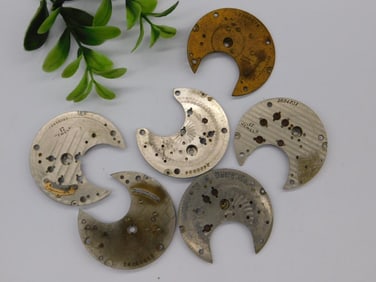 6 Vintage U.S. Watch Co. Pocket Watch Plates WATCHMAKER WATCHMAKING TOOLS