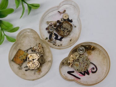 Vintage Watch Parts in Cases WATCHMAKER WATCHMAKING TOOLS