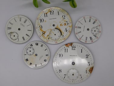 5 Vintage Watch Faces with Roman and Arabic Numerals WATCHMAKER WATCHMAKING TOOLS