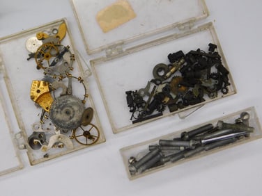 Watch Parts and Screws in Boxes WATCHMAKER WATCHMAKING TOOLS