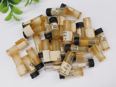Vintage Glass Vials with Labels and Caps WATCHMAKER WATCHMAKING TOOLS