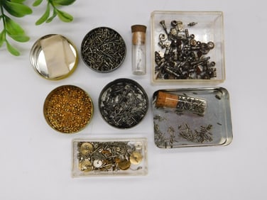 Vintage Watch Parts and Screws Collection WATCHMAKER WATCHMAKING TOOLS