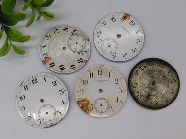 5 Vintage Pocket Watch Dials WATCHMAKER WATCHMAKING TOOLS