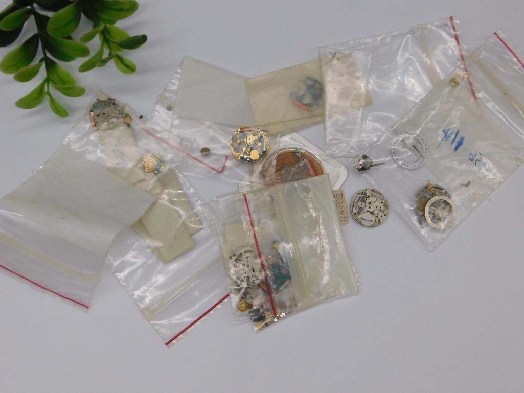 Watch Parts and Movements in Bagged Lots WATCHMAKER WATCHMAKING TOOLS: Watch Parts and Movements in Bagged Lots WATCHMAKER WATCHMAKING TOOLS