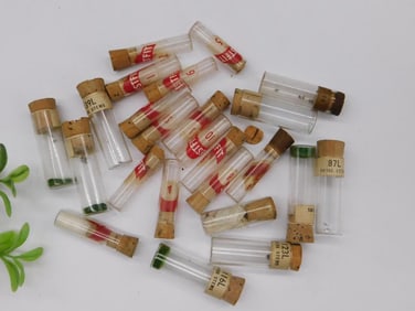 Vintage Glass Specimen Vials with Cork Stoppers WATCHMAKER WATCHMAKING TOOLS