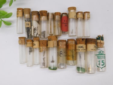 Vintage Lot of Small Vials with Watch Parts and Components WATCHMAKER WATCHMAKING TOOLS