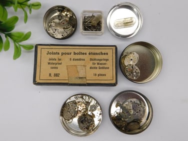 Vintage Watch Parts and Gasket Set WATCHMAKER WATCHMAKING TOOLS