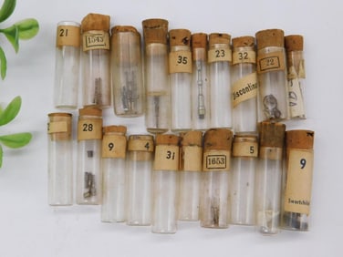 Vintage Specimen Vials with Cork Stoppers WATCHMAKER WATCHMAKING TOOLS