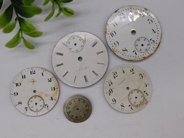 Five Vintage Pocket Watch Dials WATCHMAKER WATCHMAKING TOOLS