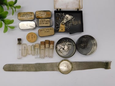 Vintage Watchmaking Tools, Watch Parts, and Wristwatch Lot WATCHMAKER WATCHMAKING TOOLS