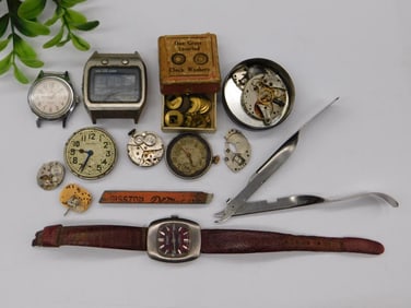 Vintage Watch Parts and Components Collection WATCHMAKER WATCHMAKING TOOLS