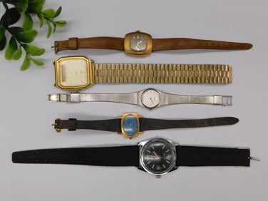 5 Vintage Watches in Mixed Materials and Styles WATCHMAKER WATCHMAKING TOOLS